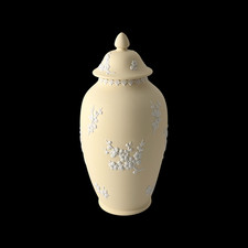 Wedgwood Jasperware Handarbeit primelgelb feat. Prunus Glas Vase Urne, 22 cm