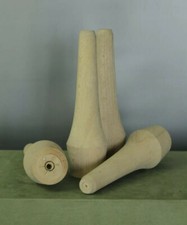 4x Möbelfüße 50/60er Jahre Möbelfuß Schrankfüße Tischbeine  gerade Massivholz 