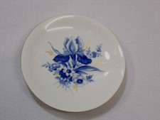 Meissen- 1  kleiner Wandteller  Aquatinta -Blumen-blau/gold  1.Wahl neuwertig