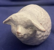 kleine Tierfigur Ton mit Glasur süßes Schaf L 8 cm H ca. 5 cm