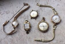 5 alte Damen Uhren Armbanduhren Mechanisch Handaufzug Bastler Ersatzteile