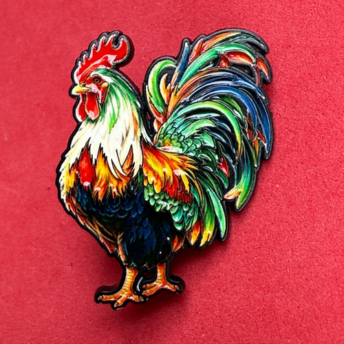 Pin badge anstecker hahn - badge,, anstecker,
