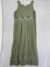 Vtg Aly Wear Linen Maxi Dress