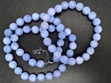 SET: KETTE + GUMMIZUG ARMBAND MIT QUARZ BLAU SCHMUCKJAGD