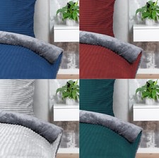 Winter Bettwäsche Cord Optik Teddy Plüsch Nicki Warm Coral Fleece Cashmere Touch