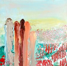 Abstrakte Frauen am Blumenfeld