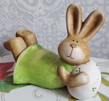 Osterhase Ton handbemalt 19cm Handgefertigt Neu