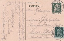PK Königreich Bayern , auffrankiert , 1911 , Marktbreit , MiF