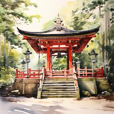 Wandbild shinto schrein japan - wandbild,