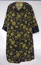 Kleid Sommerkleid Freizeitkleid Morgenmantel schwarz grün Blumen LARP Gothic