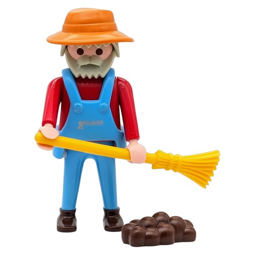 Playmobil figur bauer blau rot - blau,