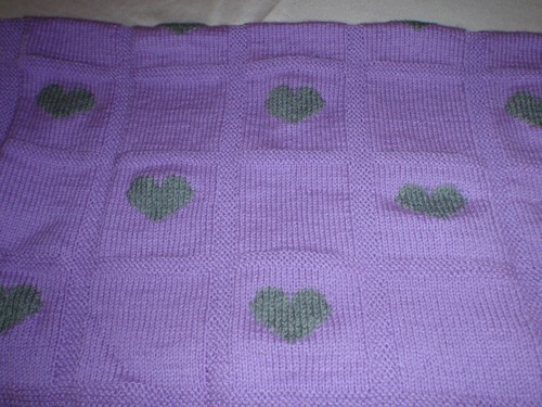 Babydecke handarbeit violett - babydecke,
