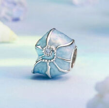 Charm Perle Muschel 925 Silber Zirkon Steinchen - Anhänger für Armband