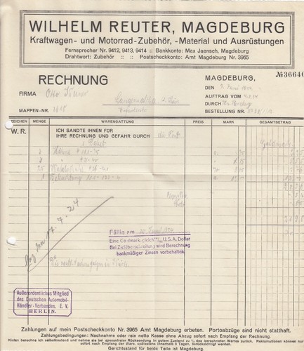 Magdeburg rechnung 1924 - rechnung,