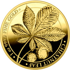 Goldmünze 2021 Chestnut Leaf 1 oz Gold Proof Germania Mint Mintage 100 Stück