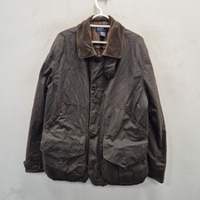 Ralph Lauren Polo Vintage geölt braun Baumwolle Country Jagd Jacke Mantel Large