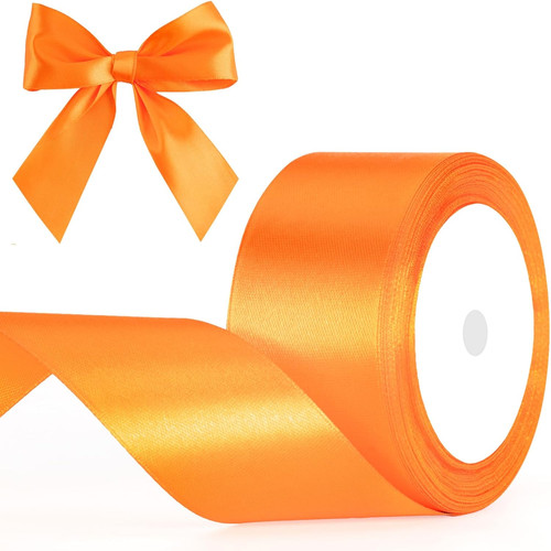 Orange satinband 50mm - satinband,