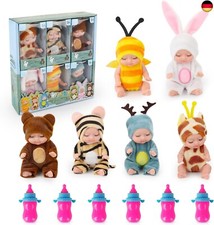 Fiotha Babypuppe, Mini-Babypuppe, Newborn Reborn Baby, 6 Stück Baby Mini 