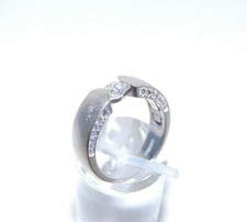 Diamanten Ring von CHRIST, Spannring mit Akzenten, 585er Weißgold, Gr. 54