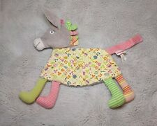 Esel Donkey Käthe Kruse Schmusetuch  GELB braun rosa grün gestreift Beine