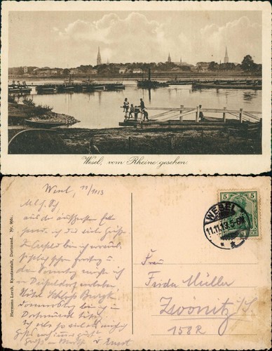 Ansichtskarte wesel von rheine - ansichtskarte,