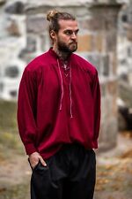 Mittelalter Schnürhemd Weinrot "Friedrich" mittelalterliches Hemd mit Schnürung