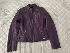 J. GILLIE Damen Lederjacke Echtleder Lila Violett Größe 36