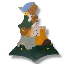 1930er Mertens-Kunst Geigengnom Musikzimmer Deko Figur Geige Märchen-Holzbild