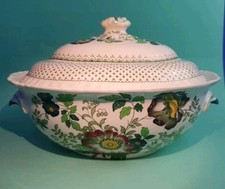 K20) Masons Paynsley Patt Keramik Vintage Grün Terrine Suppenschüssel 28cmx22cm