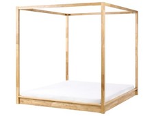 Himmelbett Holz hellbraun 180