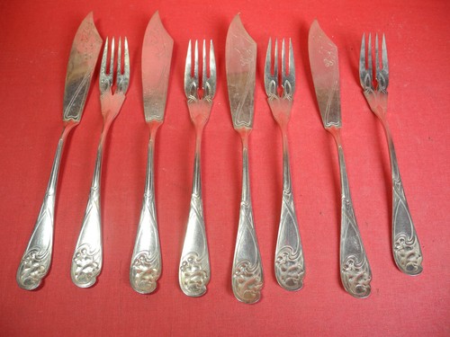 Fischbesteck jugendstil wmf - fischbesteck, um