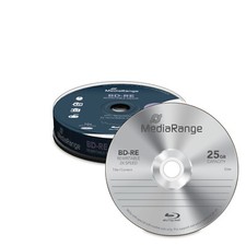20 MediaRange BD-RE Rohlinge 25GB 2x fach Blu-ray wiederbeschreibbar auf Spindel