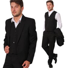 Anzug Herren Regular 3Teiler Sakko Hose Weste Büro Business Hochzeit Bräutigam