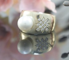 Perlen Ring mit Brillanten in