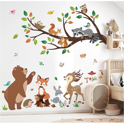 Wandtattoo waldtiere baum - wandtattoo,