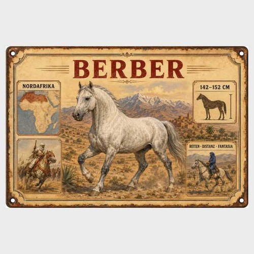 Blechschild berber pferd - blechschild,