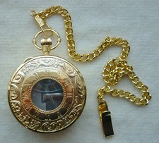 Taschenuhr mit Spieluhr Mechanisch - Uhrzeit Quarzwerk mit Kette - ungetragen