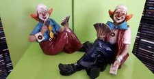 Vivian Formano Clown  2 Kartenspieler sitzend  18cm  Neupreis je 40€ !!!