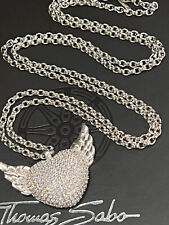 Massive Thomas Sabo Kette 90 & riesen Flügel Herz  Angänger Neu Rarität 
