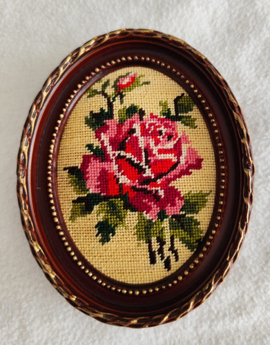 Vintage stickbild rose - stickbild,