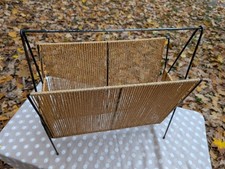 60er Zeitschriften Ständer Bast Sisal String Vintage 42 x 42 x 20 cm