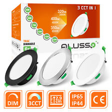 1-24x Led Einbaustrahler Dimmbar 4W-22W 3CCT Flach Slim Bad Einbau Spot Schwarz