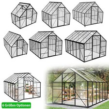 Gewächshaus Gewächshaus Gartenhäuschen Pflanzhaus Alu mit Dachfenster 6 Modelle