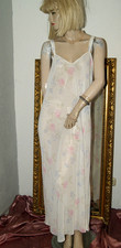 Langes Chiffon Maxi - Negligee * Nachtkleid Nachthemd pastell so zart 48/50 XL