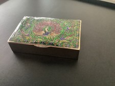 Pillendose Emaille Tabatiere Persien Sterling Silber 925 Dose Schmuckdose Etui