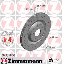 2x ZIMMERMANN Bremsscheibe