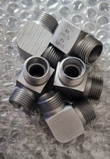 5x VOSS Winkelverschraubung 90° Voss01 Hydraulik Pneumatik M18x1,5 metrisch NEU