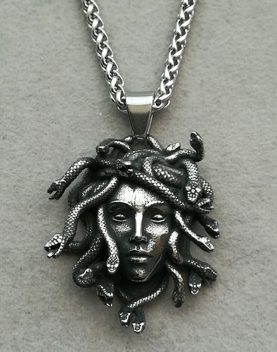 Medusa edelstahl anhänger mit - edelstahl,