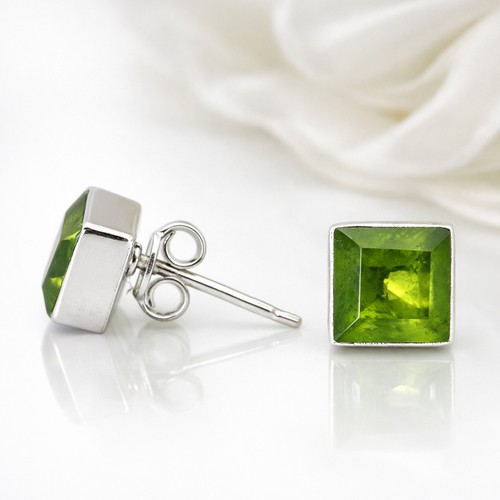 Peridot ohrstecker echt silber - peridot,