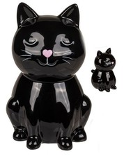 Keramik Spardose Katze schwarz